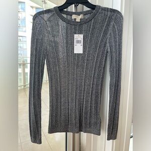 NWT MICHAEL Michael Kors silver long sleeve